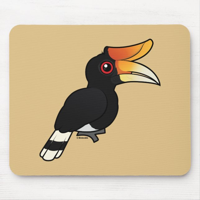 Birdorable Rhinoceros Hornbill Mouse Mat (Front)