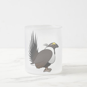 Birdorable Sage Grouse Frosted Glass Coffee Mug