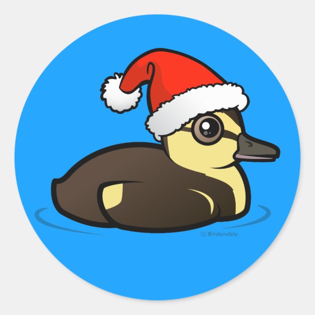 Birdorable Santa Duckling Classic Round Sticker (Front)