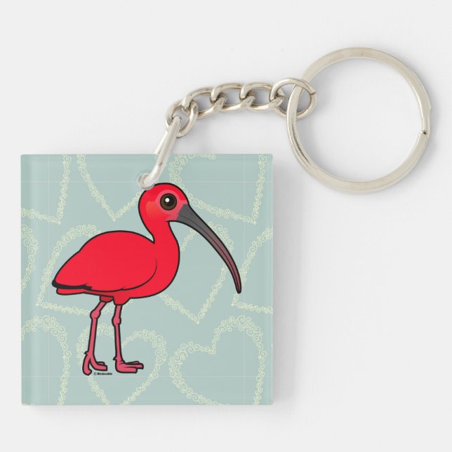 Birdorable Scarlet Ibis Key Ring (Back)