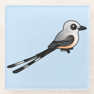 Birdorable Scissor-tailed Flychatcher Glass Coaster