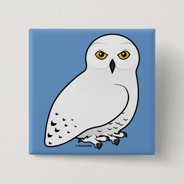 Birdorable Snowy Owl 15 Cm Square Badge (Front)