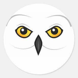 Birdorable Snowy Owl Face Classic Round Sticker