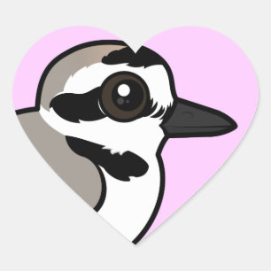 Birdorable Snowy Plover Heart Sticker