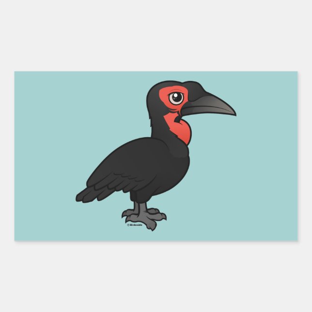 Birdorable Southern Ground Hornbill Rectangular Sticker (Front)