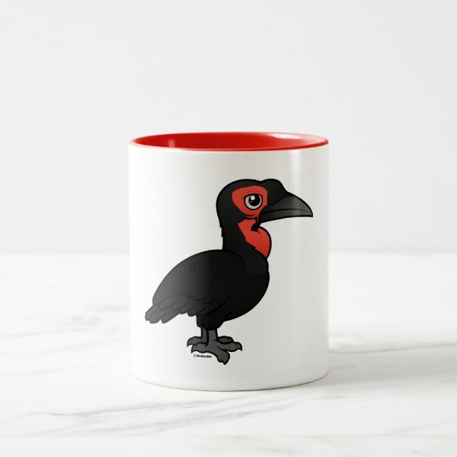 Birdorable Southern Ground Hornbill Two-Tone Coffee Mug (Center)