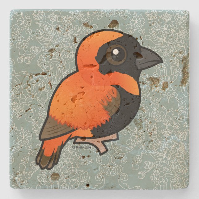 Birdorable Southern Red Bishop Stone Coaster (Front)