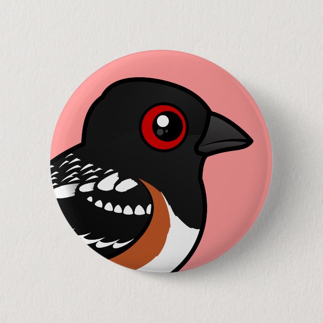 Birdorable Spotted Towhee 6 Cm Round Badge (Front)