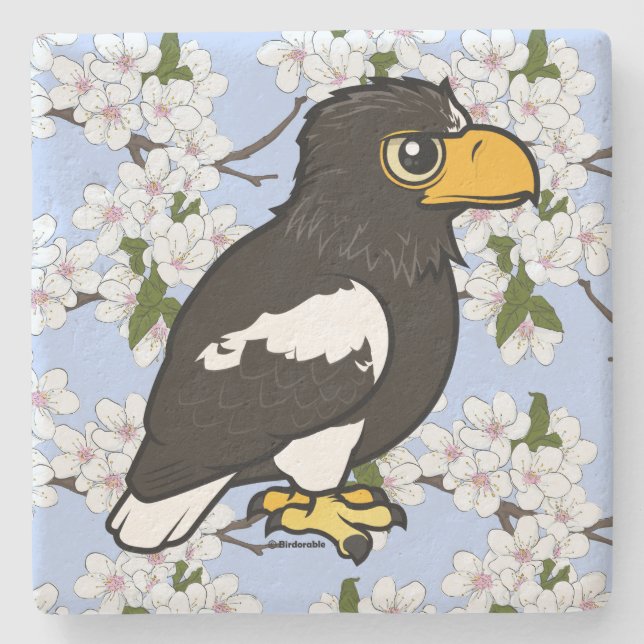 Birdorable Steller's Sea Eagle Stone Coaster (Front)