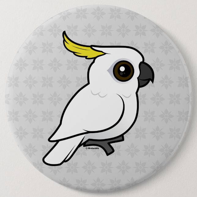 Birdorable Sulphur-crested Cockatoo 6 Cm Round Badge (Front)
