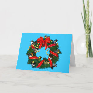 Birdorable Warblers Christmas Wreath Holiday Card
