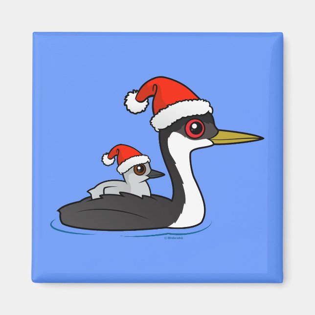 Birdorable Western Grebe Santa Magnet (Front)