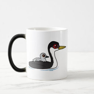 Birdorable Western Grebe with baby Magic Mug
