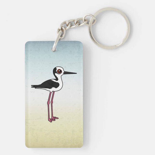 Birdorable White-backed Stilt Key Ring (Back)