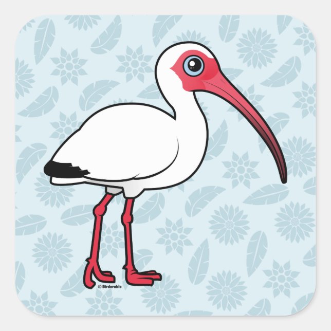 Birdorable White Ibis Square Sticker (Front)