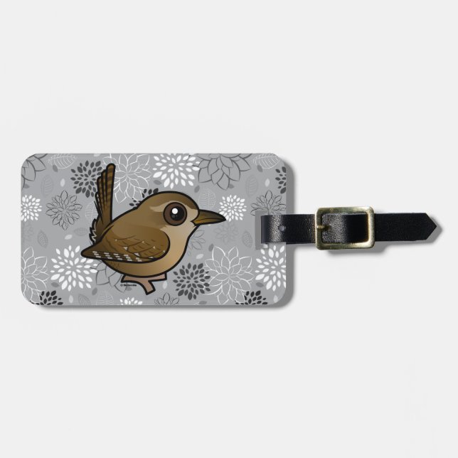 Birdorable Winter Wren Luggage Tag (Front Horizontal)