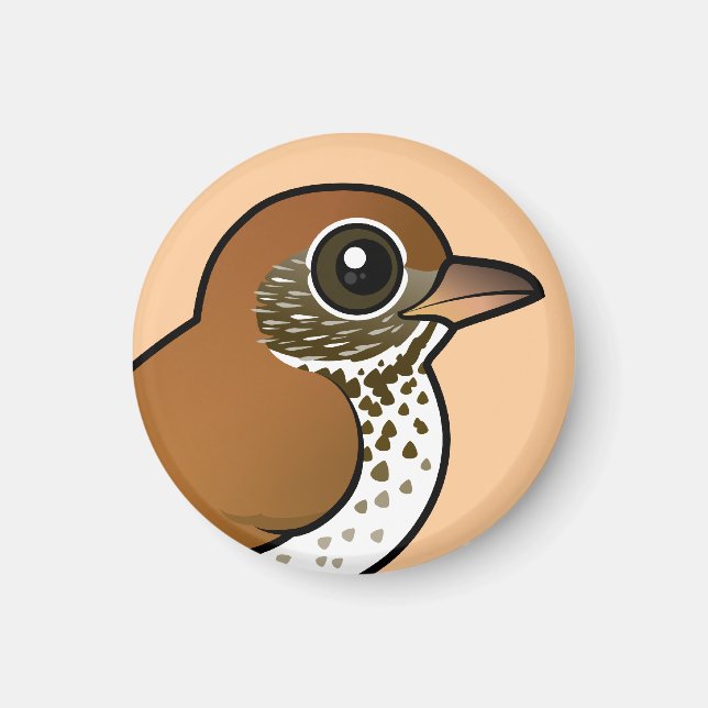 Birdorable Wood Thrush Magnet (Front)
