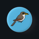 Birdorable Yellow-billed Cuckoo 3 Cm Round Badge<br><div class="desc">The Yellow-billed Cuckoo is a New World species of cuckoo that migrates between breeding grounds in North and Central America to wintering grounds in South America. They are known for being heard and not seen. This is our totally cute cartoon Birdorable Yellow-billed Cuckoo! You can customise this button! Move the...</div>