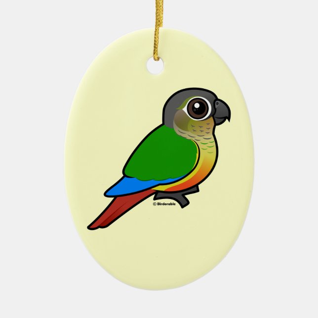 Birdorable Yellow-sided Conure Ceramic Tree Decoration (Front)