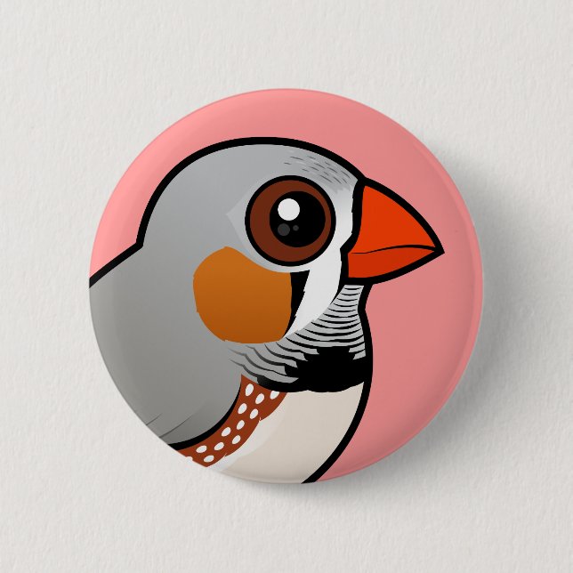 Birdorable Zebra Finch 6 Cm Round Badge (Front)