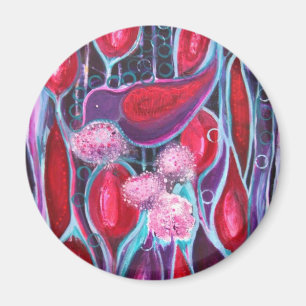 Birds a Bloom' Original ART reproduction Magnet