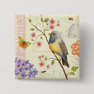Birds and Bees 15 Cm Square Badge