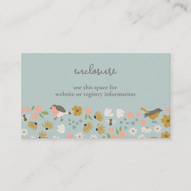 Birds and Bees Floral Bridal Shower Insert (Front)