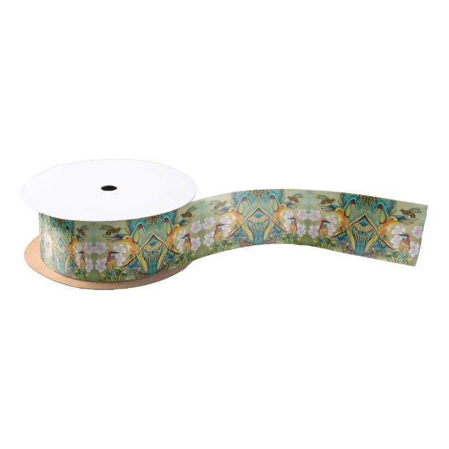 birds and bees satin ribbon (Spool)