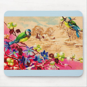 birds and berries mouse mat