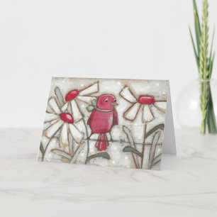 Birds and Blooms Apple Red - Greeting Card