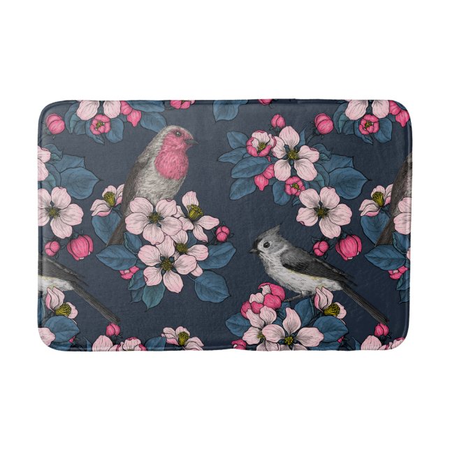 Birds and Blossoms Bath Mat (Front)