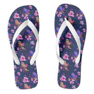 Birds and Blossoms Flip Flops