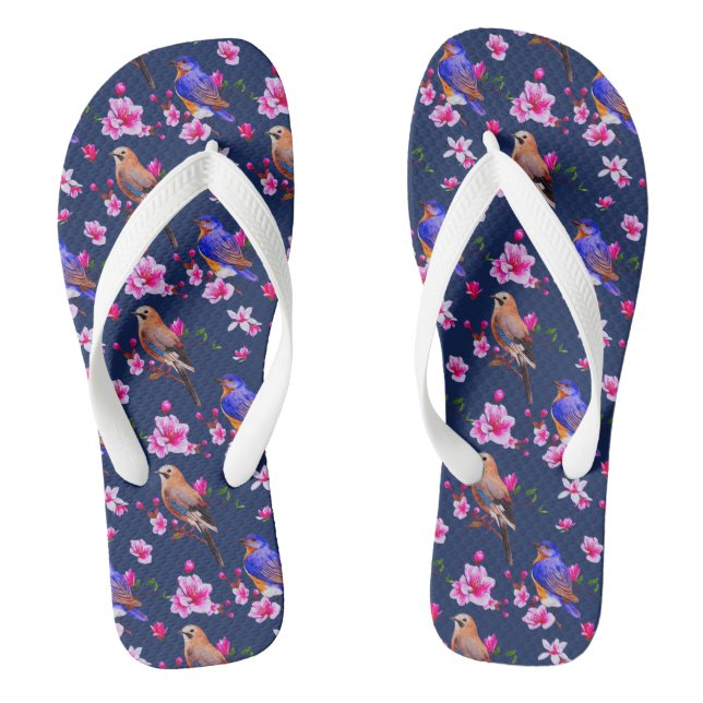 Birds and Blossoms Flip Flops (Footbed)