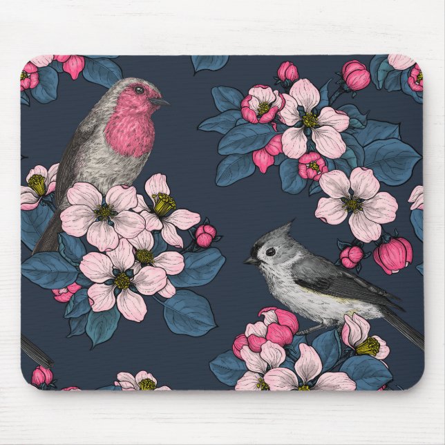 Birds and Blossoms Mouse Mat (Front)
