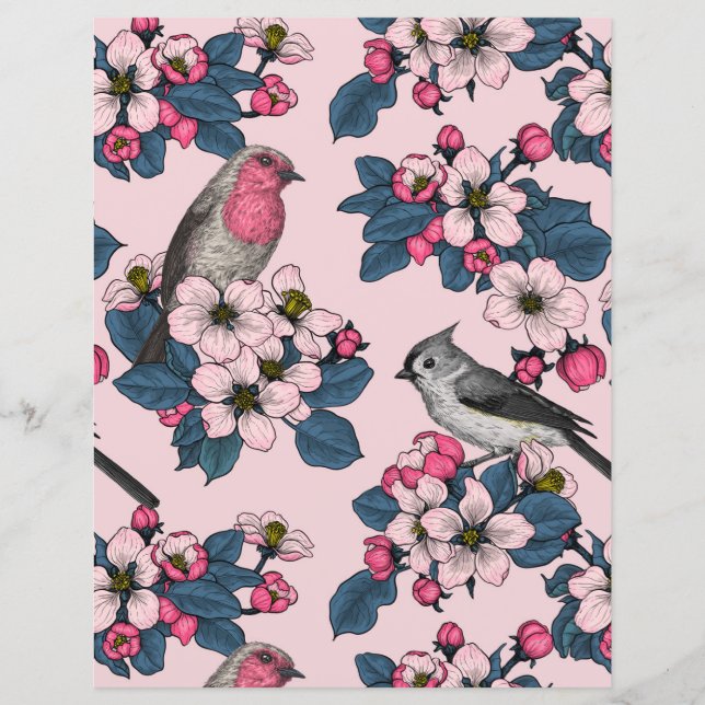 Birds and Blossoms on pink (Front)