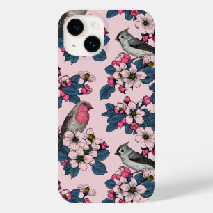 Birds and Blossoms on pink Case-Mate iPhone 14 Case