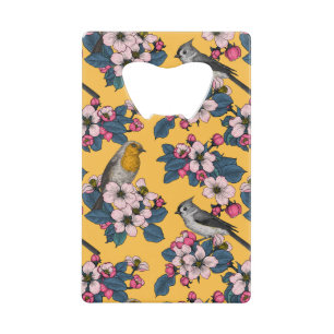 Birds and Blossoms on yellow