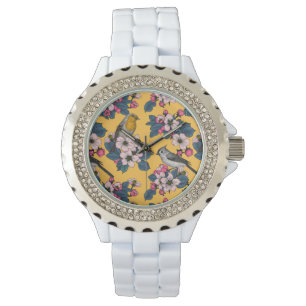 Birds and Blossoms on yellow Watch