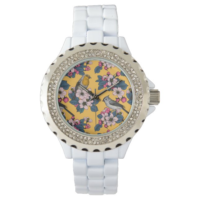 Birds and Blossoms on yellow Watch (Front)