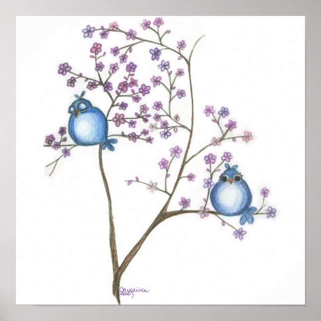 Birds and Blossoms (Small poster) Poster (Front)