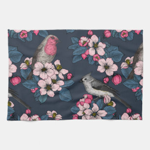 Birds and Blossoms Tea Towel