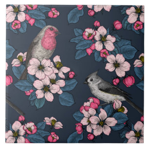 Birds and Blossoms Tile