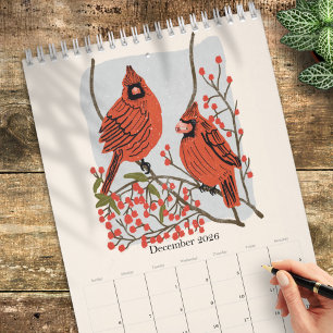 Birds and Botanicals Illustrations 2027 Vintage Calendar