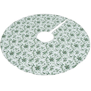 Birds and Boughs Holiday Motif Brushed Polyester Tree Skirt