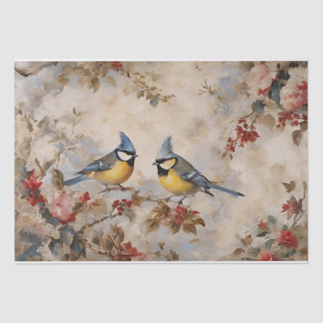 Birds and Branches Decoupage Tissue Paper (Front)