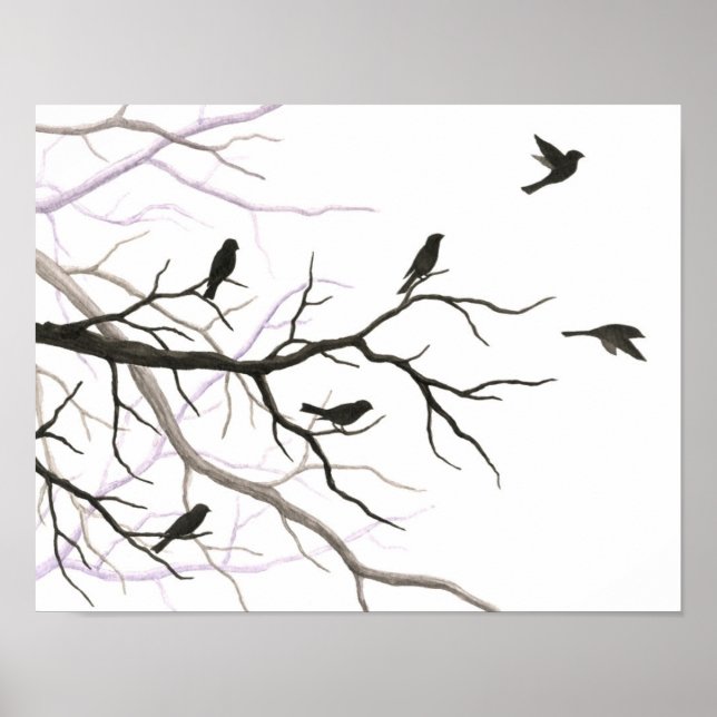 Birds and Branches Fine Art Print (Front)