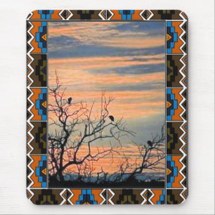 Birds and branches mouse mat