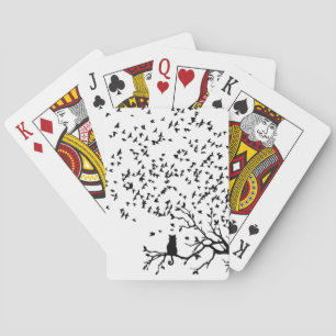 Birds And Cat Playing Cards