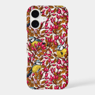 Birds and dog rose hips