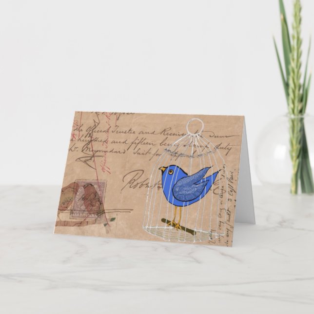 Birds and Ephemera, Birthday Card (Front)